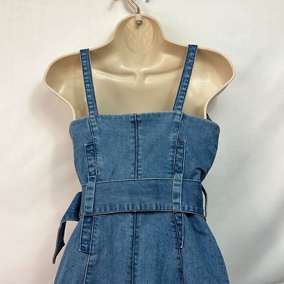 Finders Keepers Denim Snap front jumper dress size 4  EUC - Picture 9 of 12